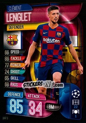 Sticker Clément Lenglet - UEFA Champions League 2019-2020. Match Attax. Germany - Topps