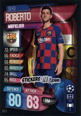 Sticker Sergi Roberto - UEFA Champions League 2019-2020. Match Attax. Germany n. BAR15 - Topps