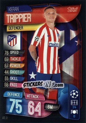 Sticker Kieran Trippier - UEFA Champions League 2019-2020. Match Attax. Germany n. ATL3 - Topps
