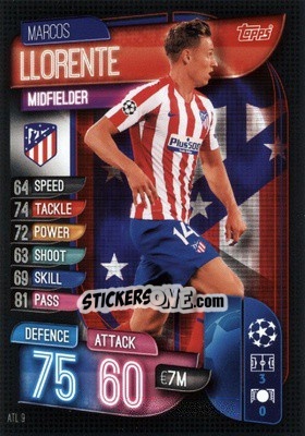 Cromo Marcos Llorente - UEFA Champions League 2019-2020. Match Attax. Germany - Topps