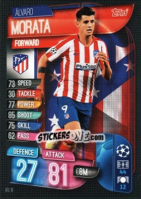 Sticker Alvaro Morata - UEFA Champions League 2019-2020. Match Attax. Germany n. ATL10 - Topps
