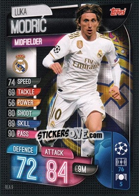 Sticker Luka Modric - UEFA Champions League 2019-2020. Match Attax. Germany n. REA9 - Topps