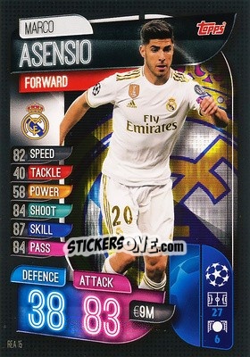 Sticker Marco Asensio - UEFA Champions League 2019-2020. Match Attax. Germany - Topps