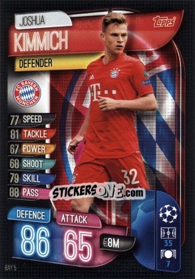 Sticker Joshua Kimmich - UEFA Champions League 2019-2020. Match Attax. Germany n. BAY5 - Topps