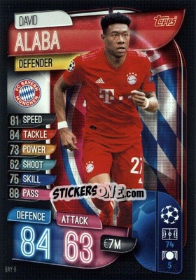Sticker David Alaba - UEFA Champions League 2019-2020. Match Attax. Germany n. BAY6 - Topps