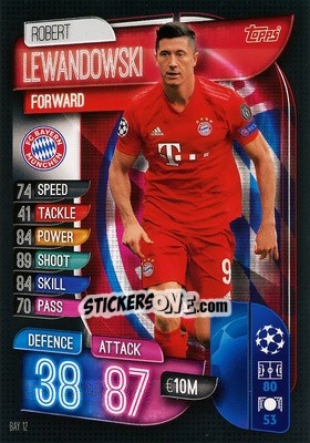 Sticker Robert Lewandowski - UEFA Champions League 2019-2020. Match Attax. Germany - Topps