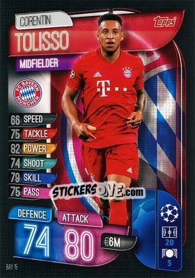 Figurina Corentin Tolisso - UEFA Champions League 2019-2020. Match Attax. Germany - Topps