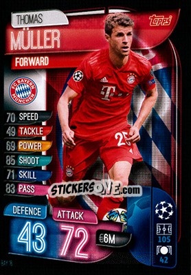 Sticker Thomas Müller - UEFA Champions League 2019-2020. Match Attax. Germany n. BAY16 - Topps