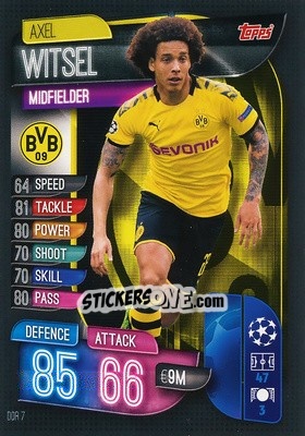 Cromo Axel Witsel - UEFA Champions League 2019-2020. Match Attax. Germany - Topps