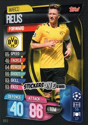 Sticker Marco Reus - UEFA Champions League 2019-2020. Match Attax. Germany n. BOR12 - Topps