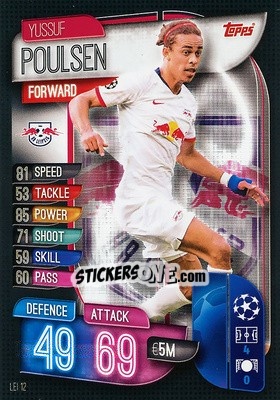 Sticker Yussuf Poulsen - UEFA Champions League 2019-2020. Match Attax. Germany n. LEI12 - Topps