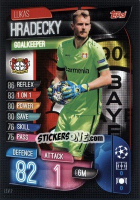 Sticker Lukas Hradecky - UEFA Champions League 2019-2020. Match Attax. Germany n. LEV2 - Topps