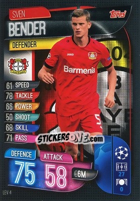 Figurina Sven Bender - UEFA Champions League 2019-2020. Match Attax. Germany - Topps