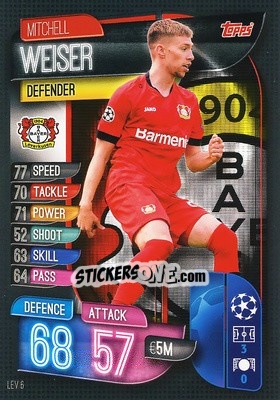 Cromo Mitchell Weiser - UEFA Champions League 2019-2020. Match Attax. Germany - Topps