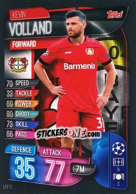 Sticker Kevin Volland - UEFA Champions League 2019-2020. Match Attax. Germany n. LEV11 - Topps