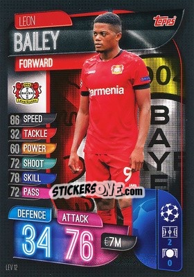 Sticker Leon Bailey - UEFA Champions League 2019-2020. Match Attax. Germany n. LEV12 - Topps