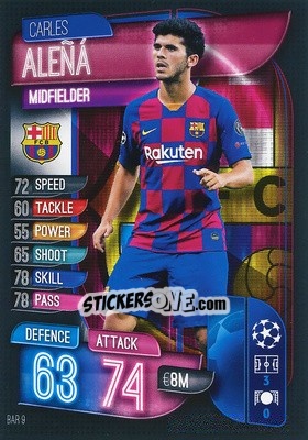 Sticker Carles Aleñá - UEFA Champions League 2019-2020. Match Attax. Spain/Portugal n. BAR9 - Topps