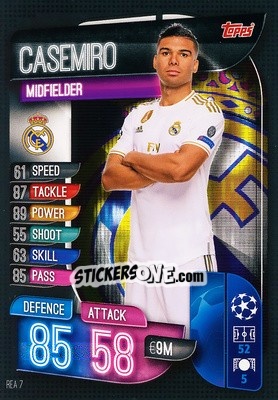 Sticker Casemiro - UEFA Champions League 2019-2020. Match Attax. Spain/Portugal n. REA7 - Topps