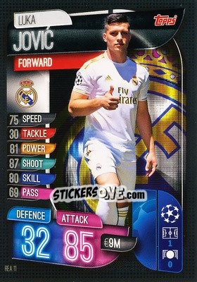Sticker Luka Jovic - UEFA Champions League 2019-2020. Match Attax. Spain/Portugal n. REA11 - Topps