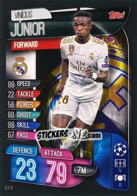 Figurina Vinicius Junior - UEFA Champions League 2019-2020. Match Attax. Spain/Portugal - Topps