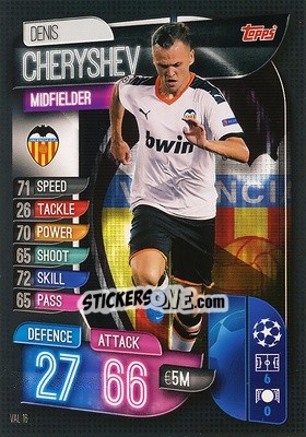 Sticker Denis Cheryshev - UEFA Champions League 2019-2020. Match Attax. Spain/Portugal - Topps