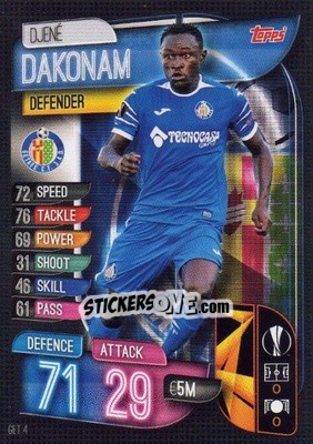 Sticker Djene Dakonam - UEFA Champions League 2019-2020. Match Attax. Spain/Portugal n. GET4 - Topps