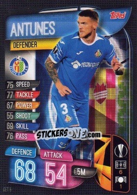 Sticker Antunes - UEFA Champions League 2019-2020. Match Attax. Spain/Portugal n. GET5 - Topps
