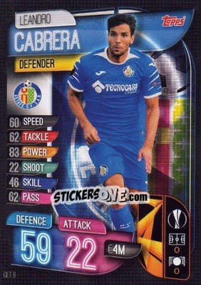 Figurina Leandro Cabrera - UEFA Champions League 2019-2020. Match Attax. Spain/Portugal n. GET6 - Topps