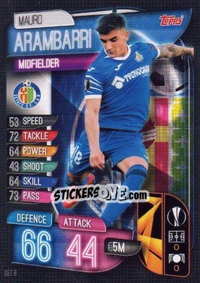 Sticker Mauro Arambarri - UEFA Champions League 2019-2020. Match Attax. Spain/Portugal n. GET8 - Topps