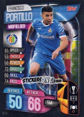 Sticker Francisco Portillo - UEFA Champions League 2019-2020. Match Attax. Spain/Portugal n. GET10 - Topps
