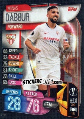 Sticker Munas Dabbur - UEFA Champions League 2019-2020. Match Attax. Spain/Portugal n. SEV10 - Topps