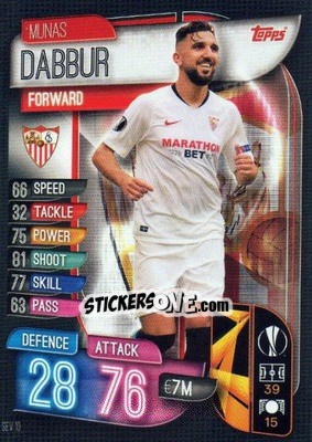 Figurina Munas Dabbur - UEFA Champions League 2019-2020. Match Attax. Spain/Portugal - Topps