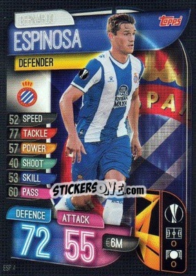 Sticker Bernardo Espinosa - UEFA Champions League 2019-2020. Match Attax. Spain/Portugal n. ESP4 - Topps