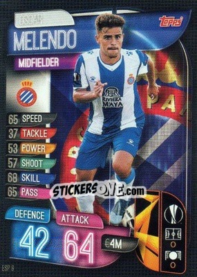 Sticker Óscar Melendo - UEFA Champions League 2019-2020. Match Attax. Spain/Portugal n. ESP8 - Topps