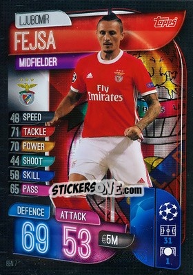 Figurina Ljubomir Fejsa - UEFA Champions League 2019-2020. Match Attax. Spain/Portugal - Topps