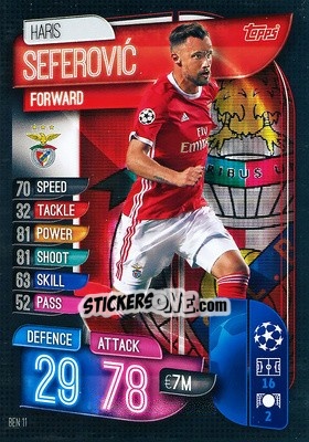 Sticker Haris Seferovic - UEFA Champions League 2019-2020. Match Attax. Spain/Portugal n. BEN11 - Topps
