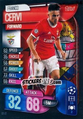 Sticker Franco Cervi - UEFA Champions League 2019-2020. Match Attax. Spain/Portugal - Topps