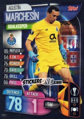 Sticker Agustín Marchesín - UEFA Champions League 2019-2020. Match Attax. Spain/Portugal n. POR2 - Topps