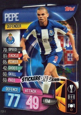 Sticker Pepe - UEFA Champions League 2019-2020. Match Attax. Spain/Portugal n. POR4 - Topps