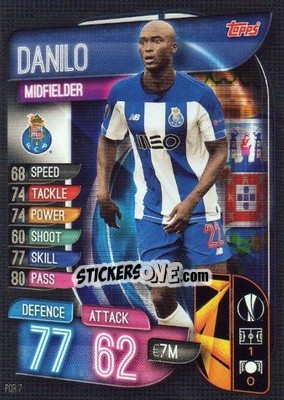 Sticker Danilo Pereira - UEFA Champions League 2019-2020. Match Attax. Spain/Portugal n. POR7 - Topps