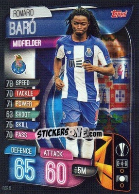 Sticker Romário Baró - UEFA Champions League 2019-2020. Match Attax. Spain/Portugal n. POR8 - Topps