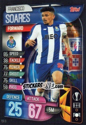 Cromo Francisco Soares - UEFA Champions League 2019-2020. Match Attax. Spain/Portugal n. POR10 - Topps