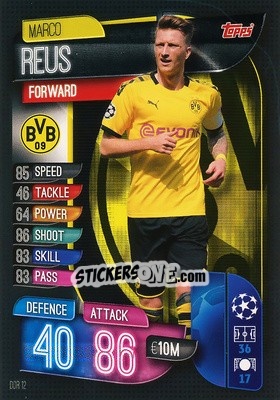 Sticker Marco Reus - UEFA Champions League 2019-2020. Match Attax. Spain/Portugal n. DOR12 - Topps