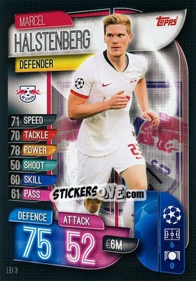 Sticker Marcel Halstenberg - UEFA Champions League 2019-2020. Match Attax. Spain/Portugal n. LEI3 - Topps