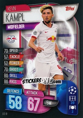 Sticker Kevin Kampl - UEFA Champions League 2019-2020. Match Attax. Spain/Portugal n. LEI9 - Topps