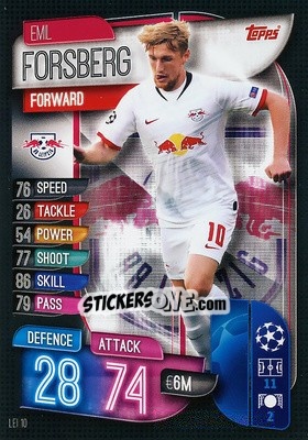 Sticker Emil Forsberg - UEFA Champions League 2019-2020. Match Attax. Spain/Portugal n. LEI10 - Topps