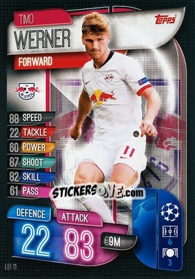 Sticker Timo Werner - UEFA Champions League 2019-2020. Match Attax. Spain/Portugal n. LEI11 - Topps