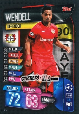 Sticker Wendell - UEFA Champions League 2019-2020. Match Attax. Spain/Portugal n. LEV5 - Topps