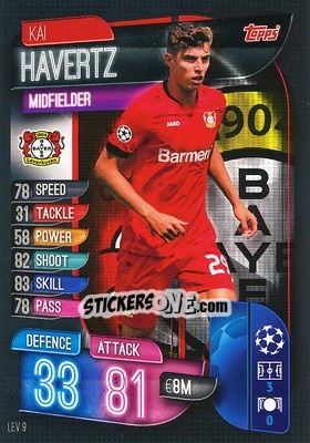 Sticker Kai Havertz - UEFA Champions League 2019-2020. Match Attax. Spain/Portugal n. LEV9 - Topps