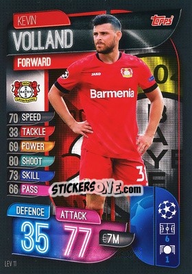 Sticker Kevin Volland - UEFA Champions League 2019-2020. Match Attax. Spain/Portugal n. LEV11 - Topps